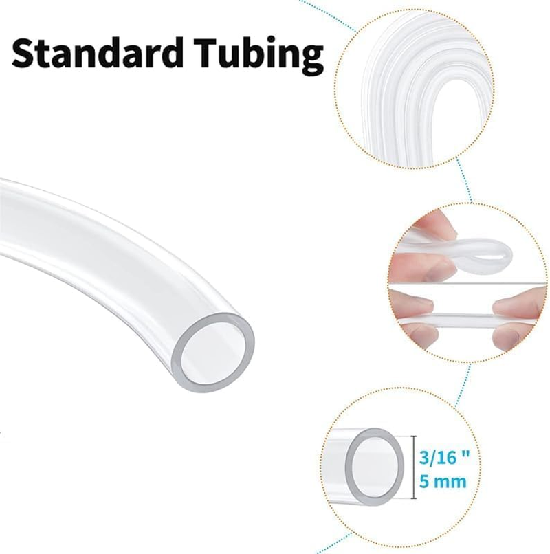 Aquarium Air Pump Accessories Kit with Standard Tubing, Air Stones, Check Valves, Suction Cups and Connection Tee(Clear, 13Feet) image number 1