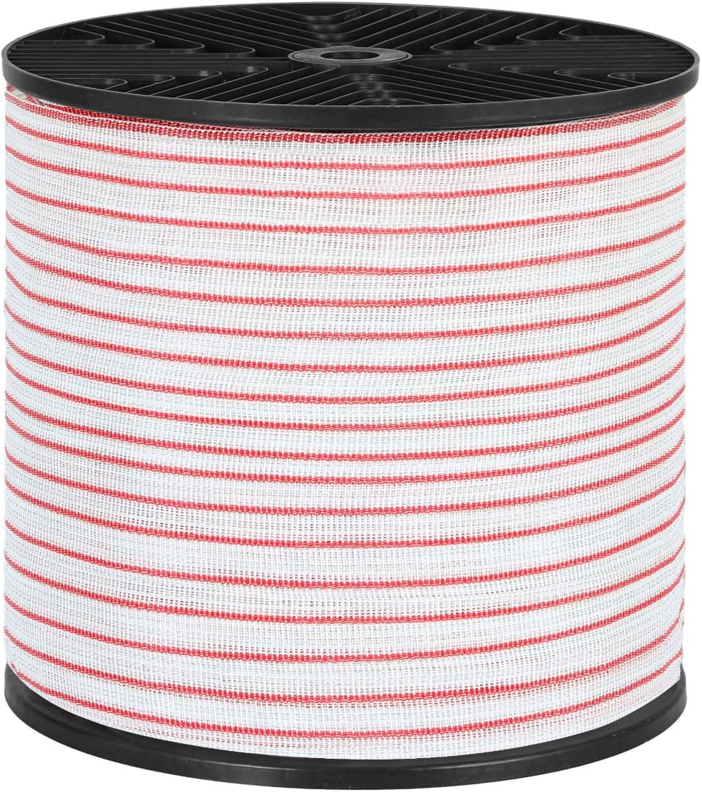 Giantz Electric Fence Tape 40Mm Polytape 400M Electric Fence Wire for Farm Animal Control Red White High Visibility image number 2