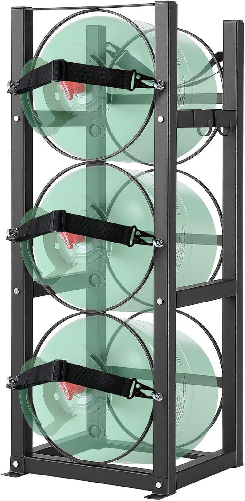 VEVOR Refrigerant Tank Rack, with 3 X 30Lbs Bottle Tanks, Cylinder Tank Rack 12.79X12.99X33.07 In, Refrigerant Cylinder Rack Gas Cylinder Racks and Holders for Freon, Gases, Oxygen, Nitrogen image number 3