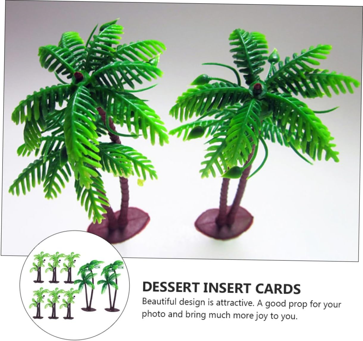 8Pcs Coconut Tree Birthday Cake Cards Creative Paper Decor Insert for Birthday Dance Party Festival Occasions image number 1