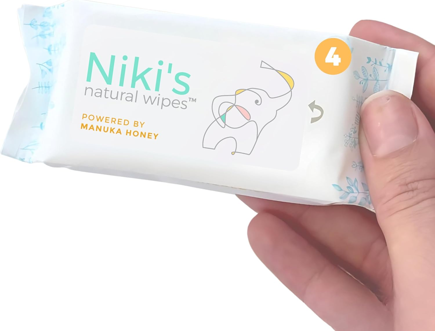 Niki'S Natural Pocket Baby Wipes | Organic Baby Wipes Sensitive | Made with Manuka Honey and Coconut Oil, Unscented | EWG Verified | 32 Wipes (4 Pack X 8 Count Wipes) image number 5