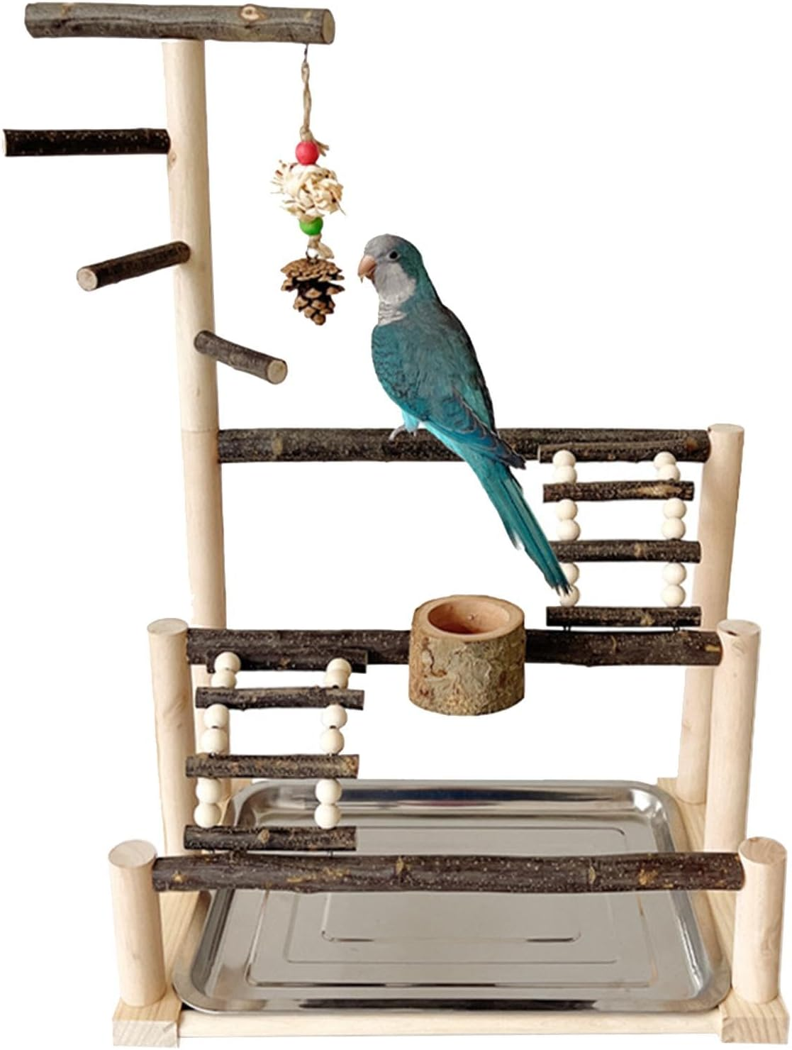 Bird Stand, Parrot Play Gym, Bird Perch Stand, Large Perch Stand for Parakeet and Birds, Parrot Stand Playground, Parrot Playstand Play Gym, Parakeet Cage Accessories for Parakeets image number 4