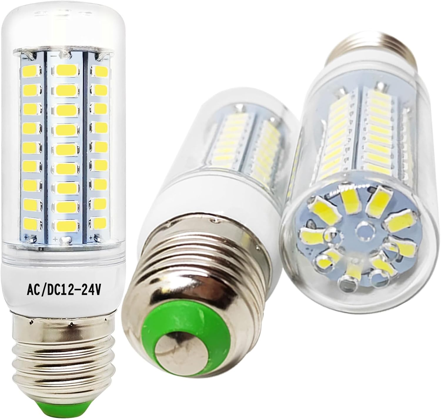 Wossluck LED E27 Corn Bulb, 4W 12V-24V Low Voltage, 6000K Cool White, 30W Replacement, for Solar Lighting, RV Boat, Caravan Interior Lighting, Pack of 3 image number 5