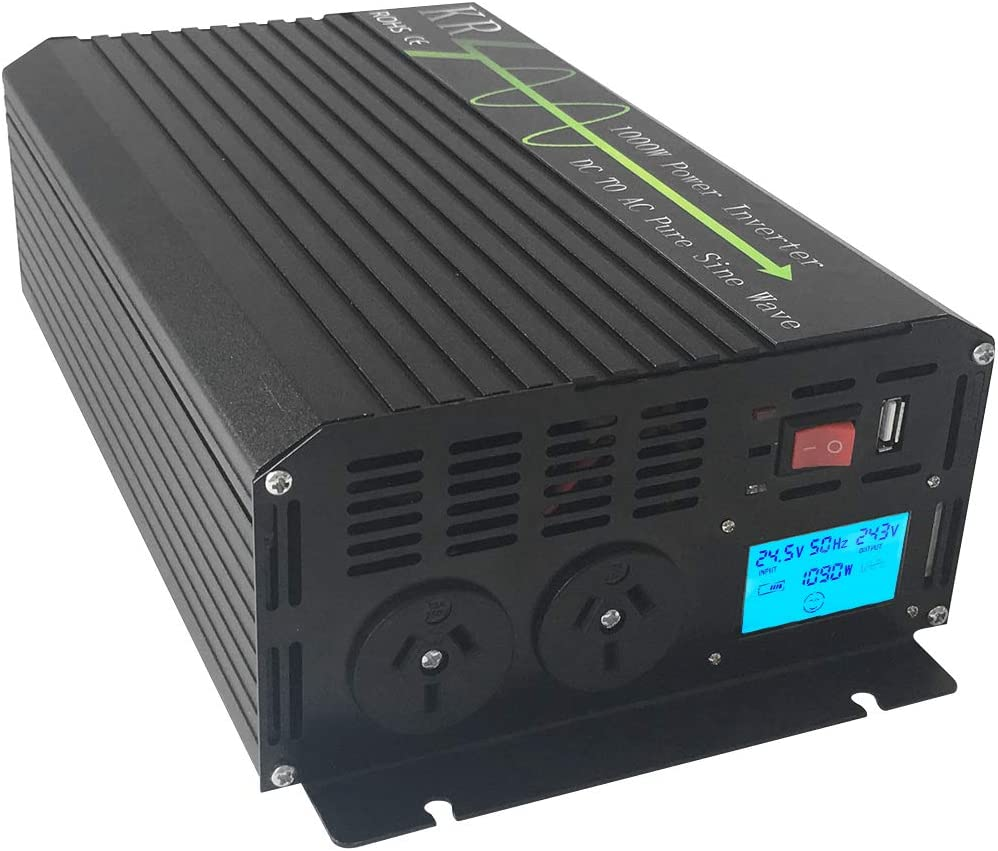 LCD 1000W Pure Sine Wave Power Inverter 24V DC to 240V AC 50HZ Converter with USB image number 2