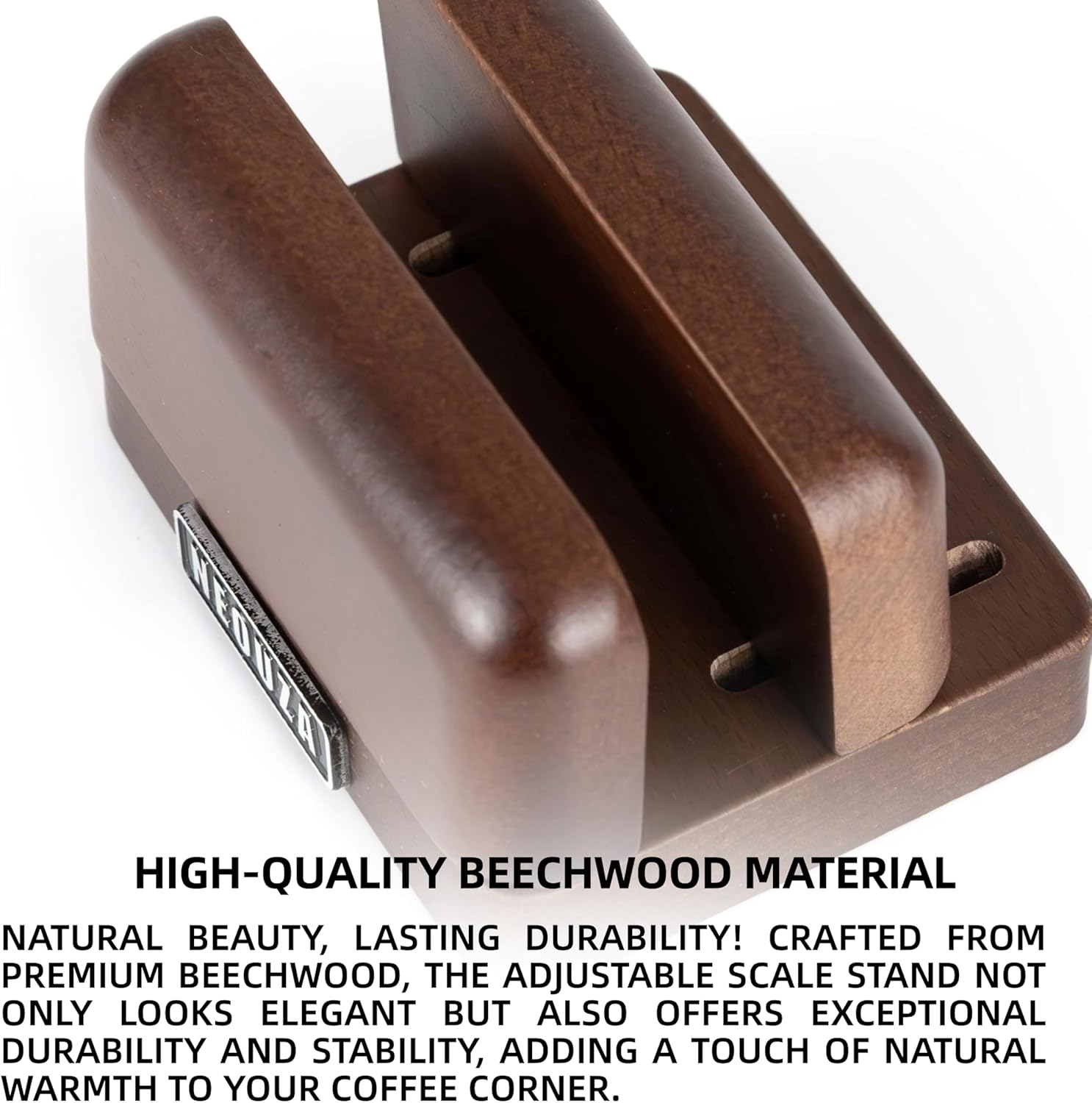 NEOUZA Adjustable Scale Stand for Digital Coffee Scal | Phone and Tablet Stand | Laptop Stand | Multi-Device Stand | Beechwood image number 4