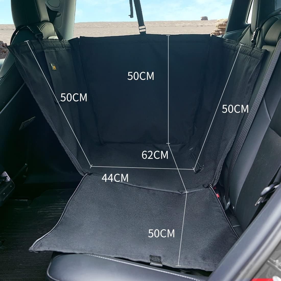 Dog Car Single Seat Cover Pet Travel Carrier Liner Mat Backseat Protector Trunk Seat Protect Cusion Safety for Dogs Cats Black image number 4