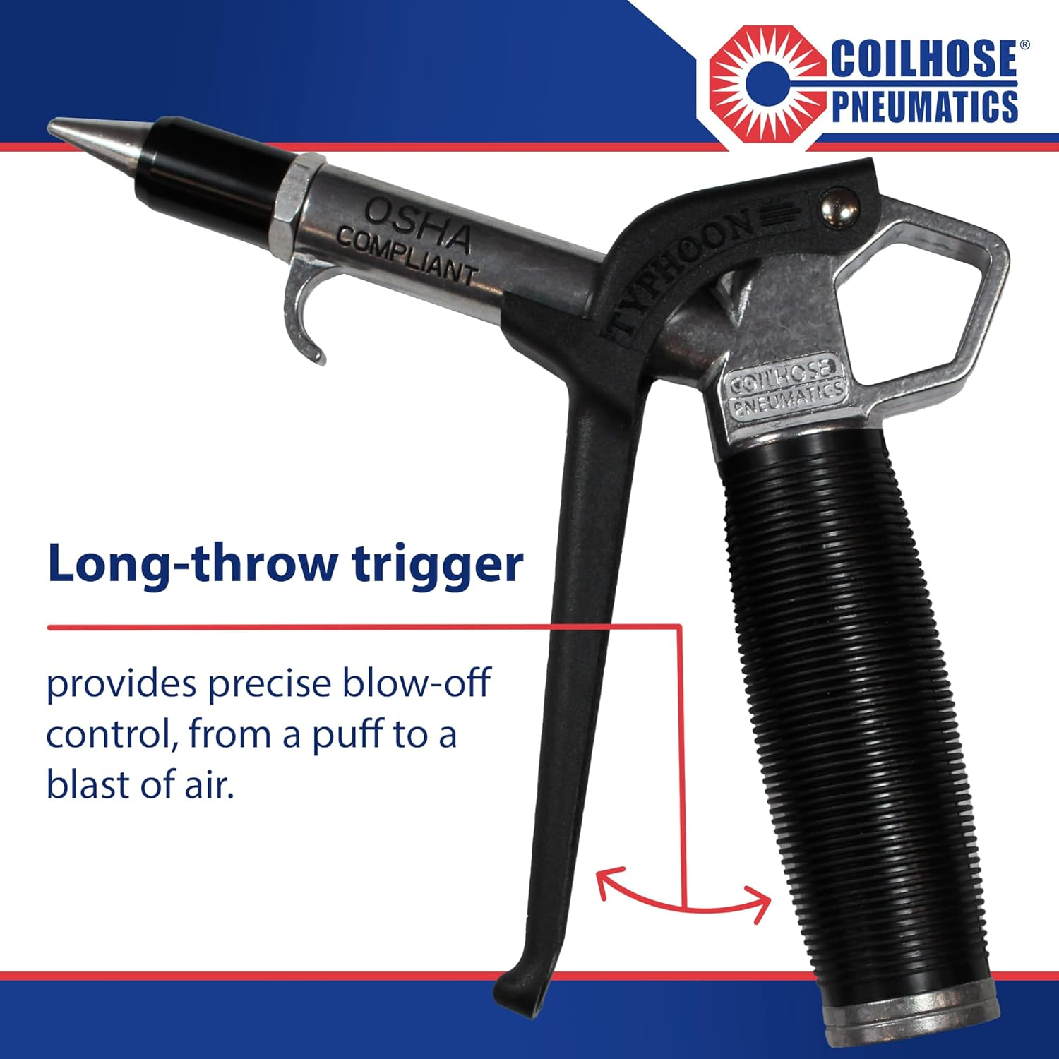 Coilhose Typhoon High Volume Blow Gun (1/4-Inch NPT with High Flow Tip (2 Pack)) image number 1
