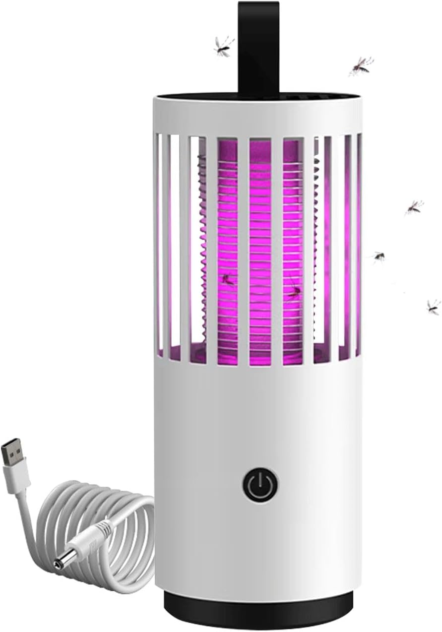 GOMINIMO Mosquito Lamp Bug Zapper - Portable Fly Zapper for Indoor & Outdoor, Rechargeable 2000Mah Mosquito Trap, Versatile Mosquito Killer and Repellent Lamp - White image number 4