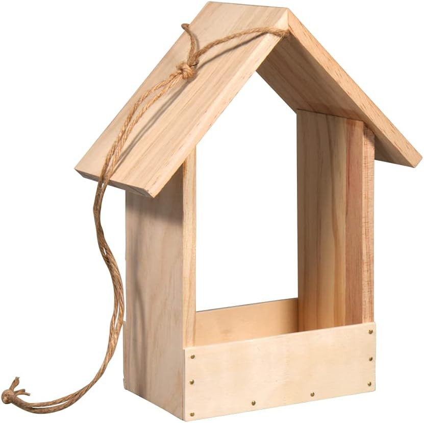 Rayher 70052505 Bird Feeder Kit, Wood, FSC Certified, 19.5 X 9.8 X 25 Cm, Small Bird House, for Painting, Feeding House image number 3