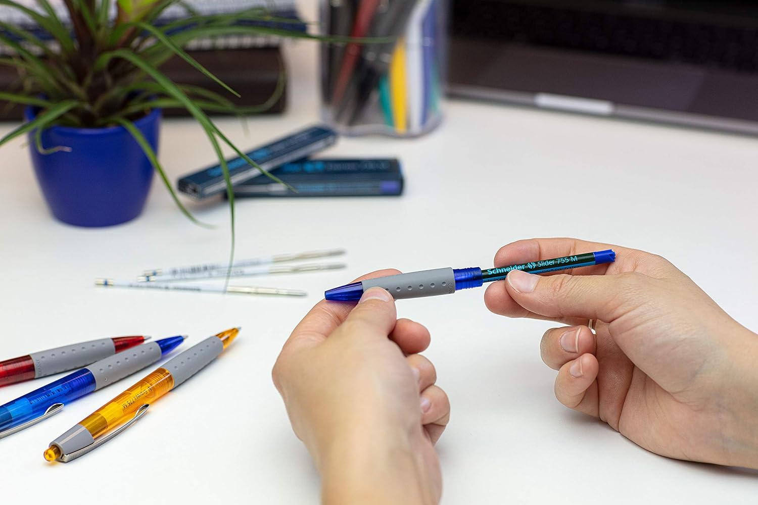 Schneider Slider 755 XB (Extra Broad) Ballpoint Pen Refill, 1.4 Mm, ISO Format G2, Black Ink, Box of 10 Refills (175501) image number 3