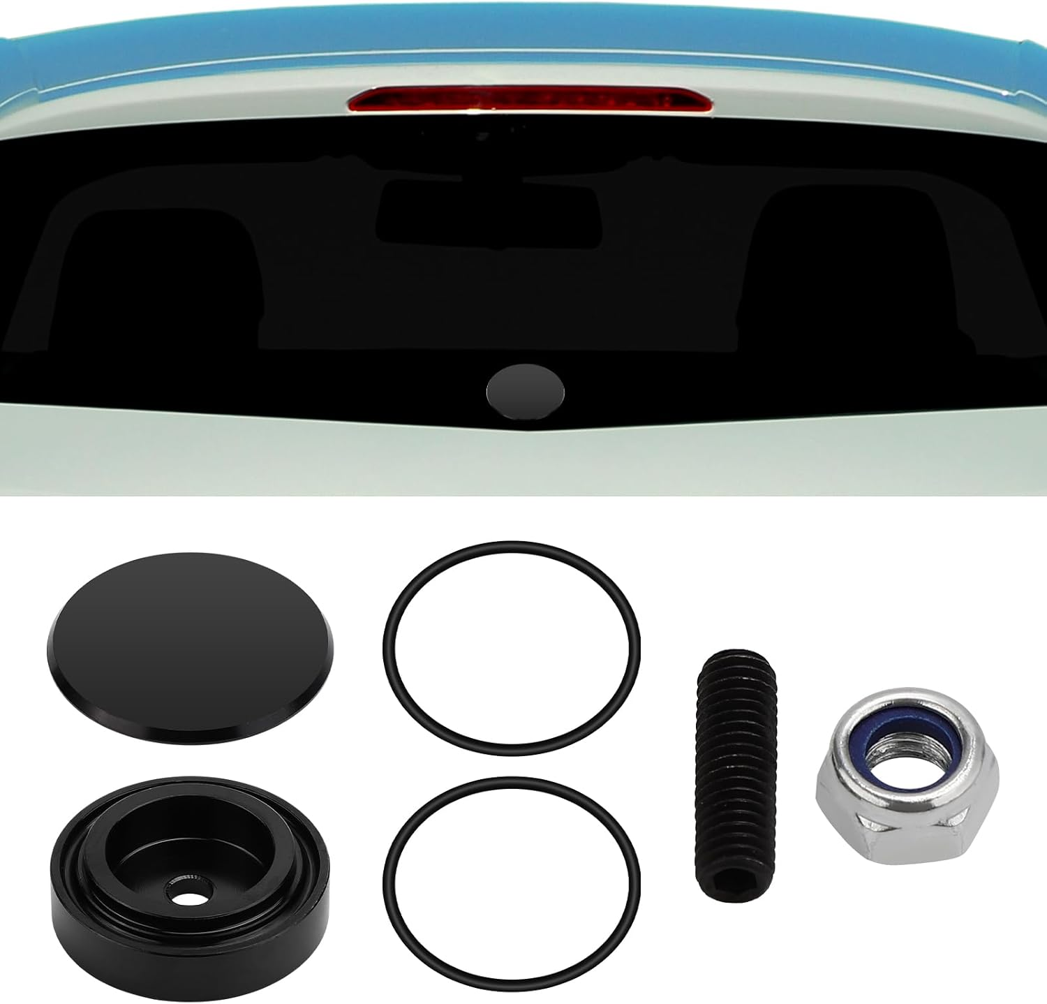 Rear Wiper Delete Plug Kit, Windshield Wiper Plug Rear Window Wiper Cap Wiper Plug Cover Compatible with Honda, Mazda, BMW image number 1