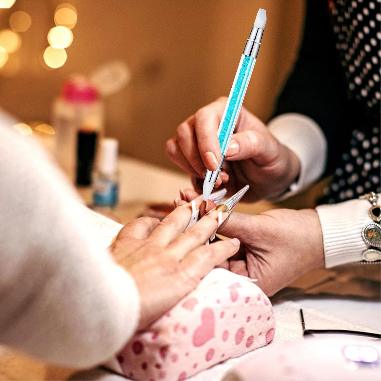 Silicone Nail Brush - Nail Tools for - Dual-Ended Sculpture Dotting Tools, Silicone Nail Polish Brushes For - 2 image number 7