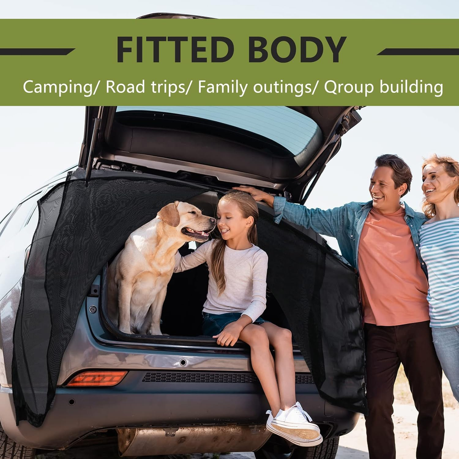 Yahenda Car Camping Net Car Accessories Breathable Mesh Car Tent for Car Tailgate for UV Sun Protection Ventilation Privacy Protection Magnetic Suction for SUV MPV (X-Large) image number 5