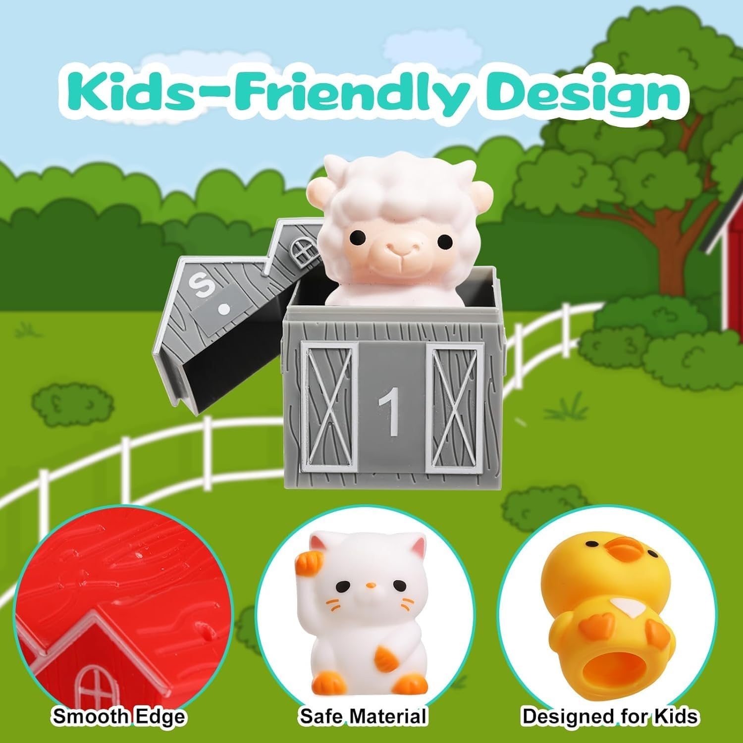 Learning Toys for Toddlers over 3 Years Old, 20Pcs Farm Animals Toys Montessori Counting, Matching & Sorting Fine Motor Games, Christmas Birthday Baby Boys Girls image number 2