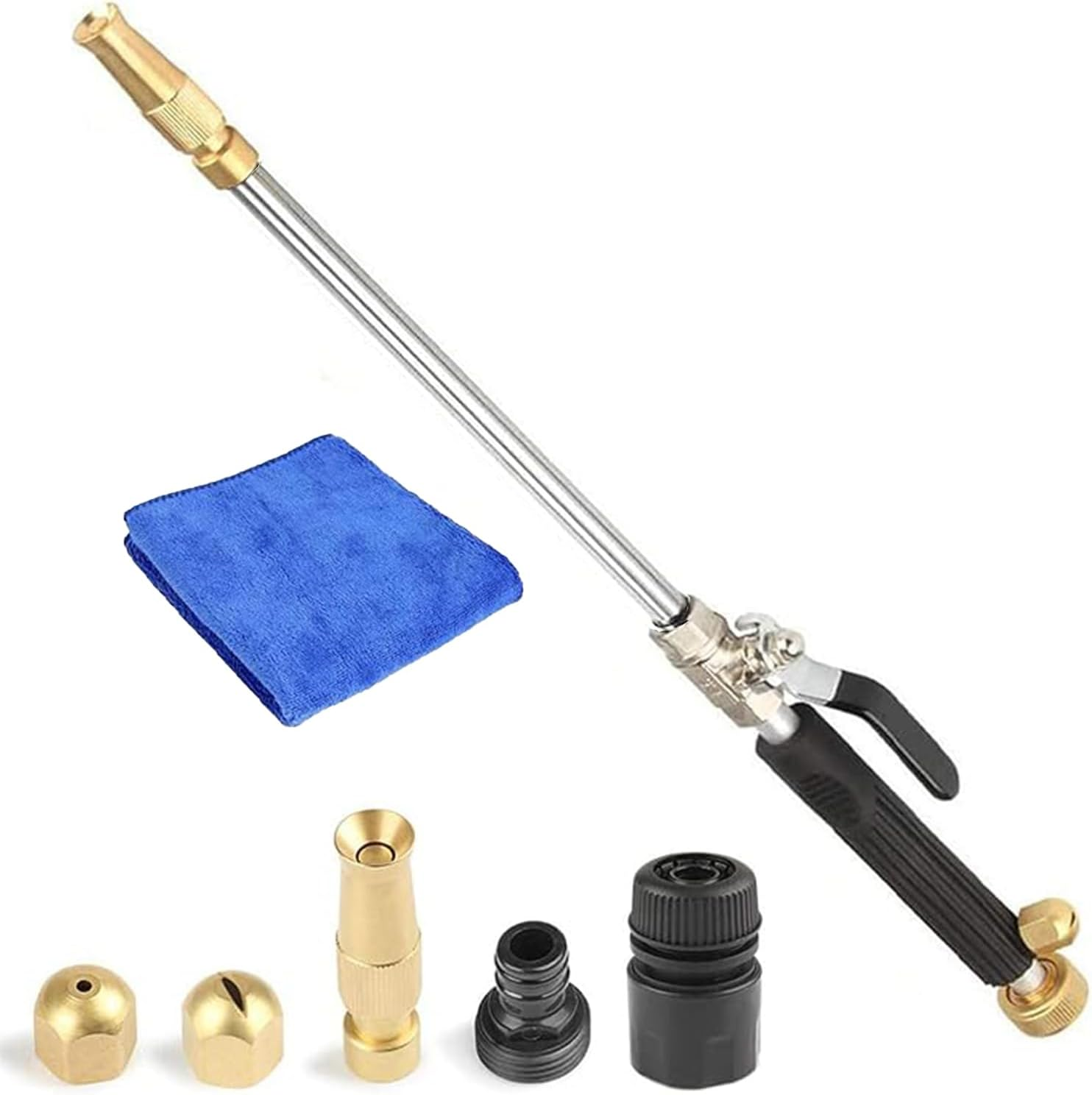 Roczential High Pressure Washer High Pressure Washer for Car Washing & Surface Cleaning, Compact and Lightweight Design for Garden Fence Floor Wall with High Pressure Water Spray (Black)