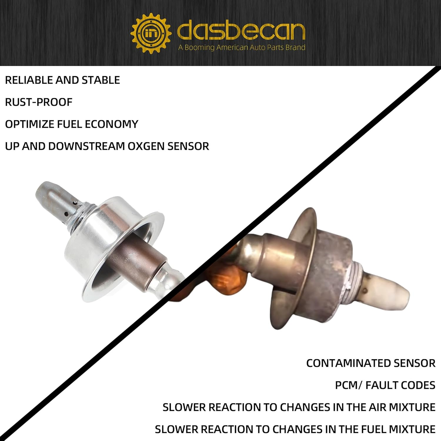 Dasbecan 2PCS Oxygen Sensor 234-9091 234-4462 Compatible with 2008-2012 Honda Accord 2011-2013 Acura TSX 2.4L Upstream & Downstream O2 Sensor Replaces# 36531-R40-A01 36532-R40-A01 image number 3