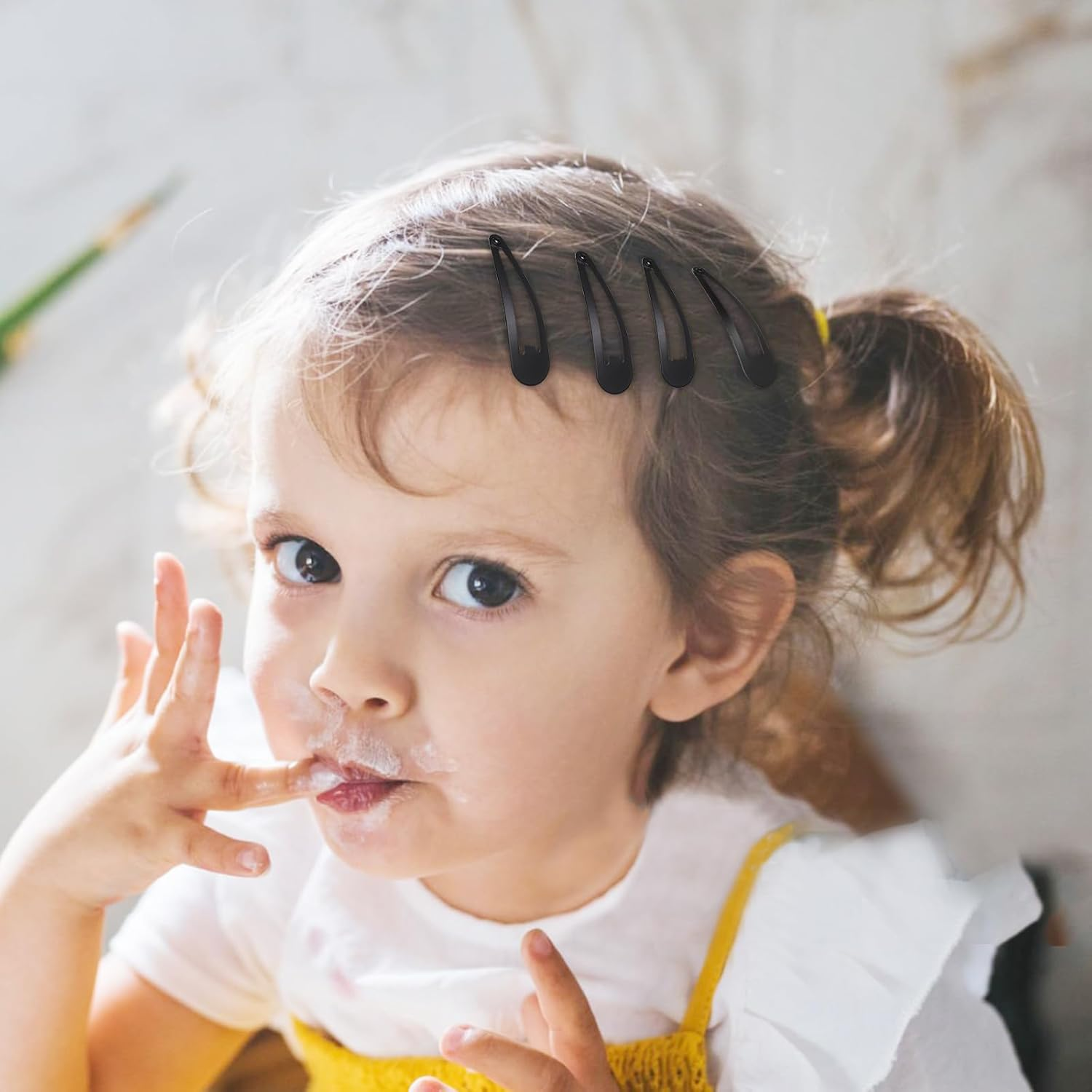 Bighan 80 Pcs Girls Hair Clips Simple Hairstyle Clips Metal Drop-Shaped Barrettes Adorable Hair Accessories for Girls, Black image number 4