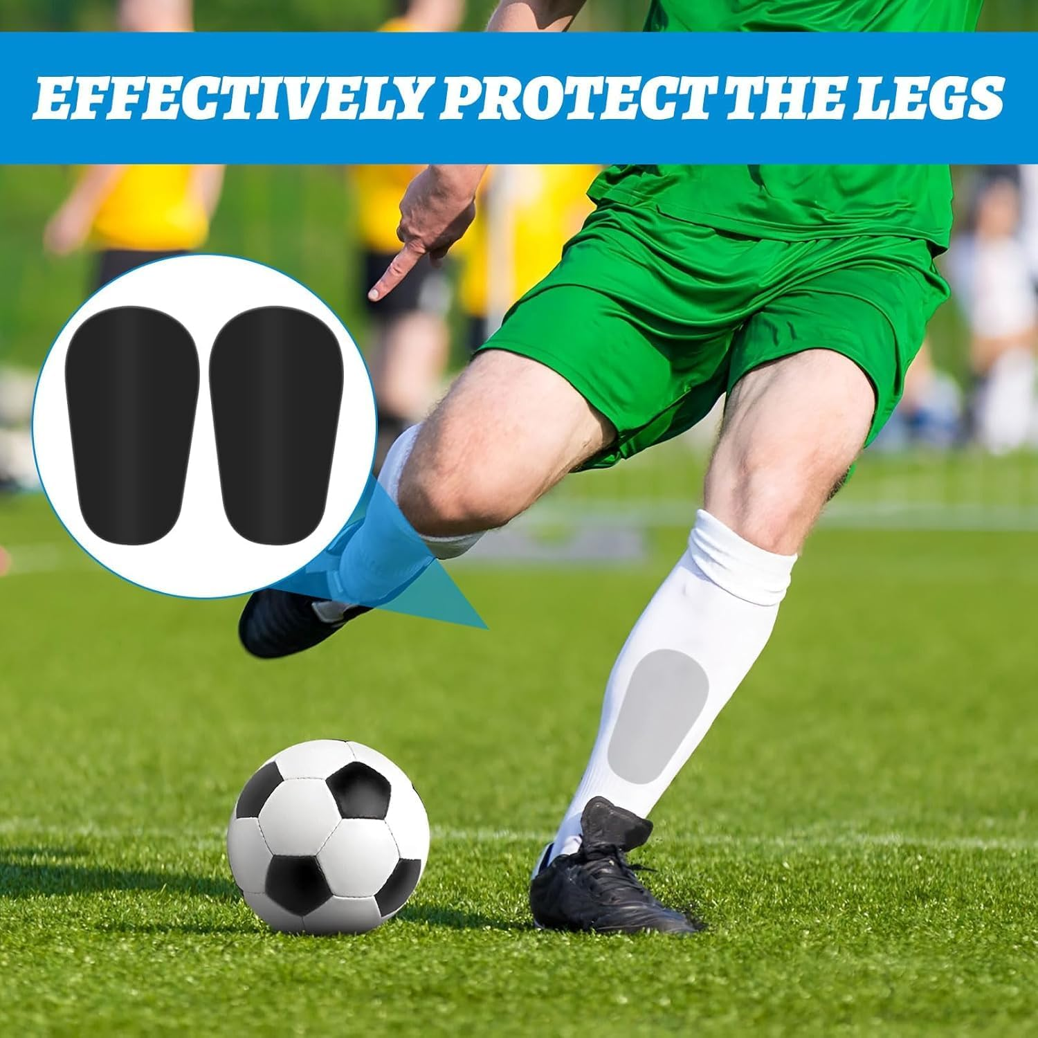 SZHENGSHAN Mini Football Shin Guard, 4Pcs, Small, Black, Multi-Sport, Shin Guard