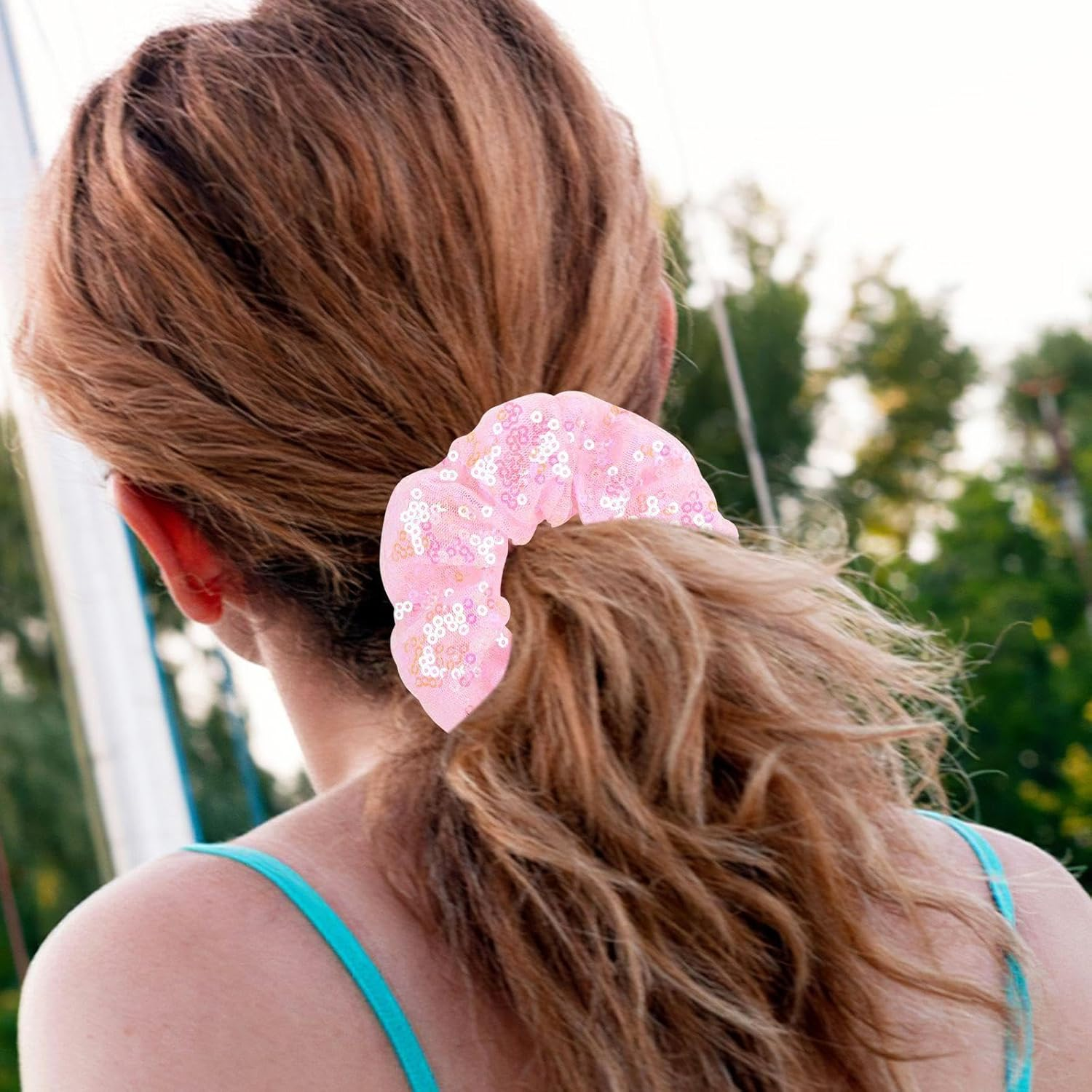 3 Pieces Shiny Hair Bands, 3 Pieces with Colon Hair Rings, Cute and Fashionable, Colourful Hair Accessories for Girls, Non-Slip and Fixed Decoration. image number 1