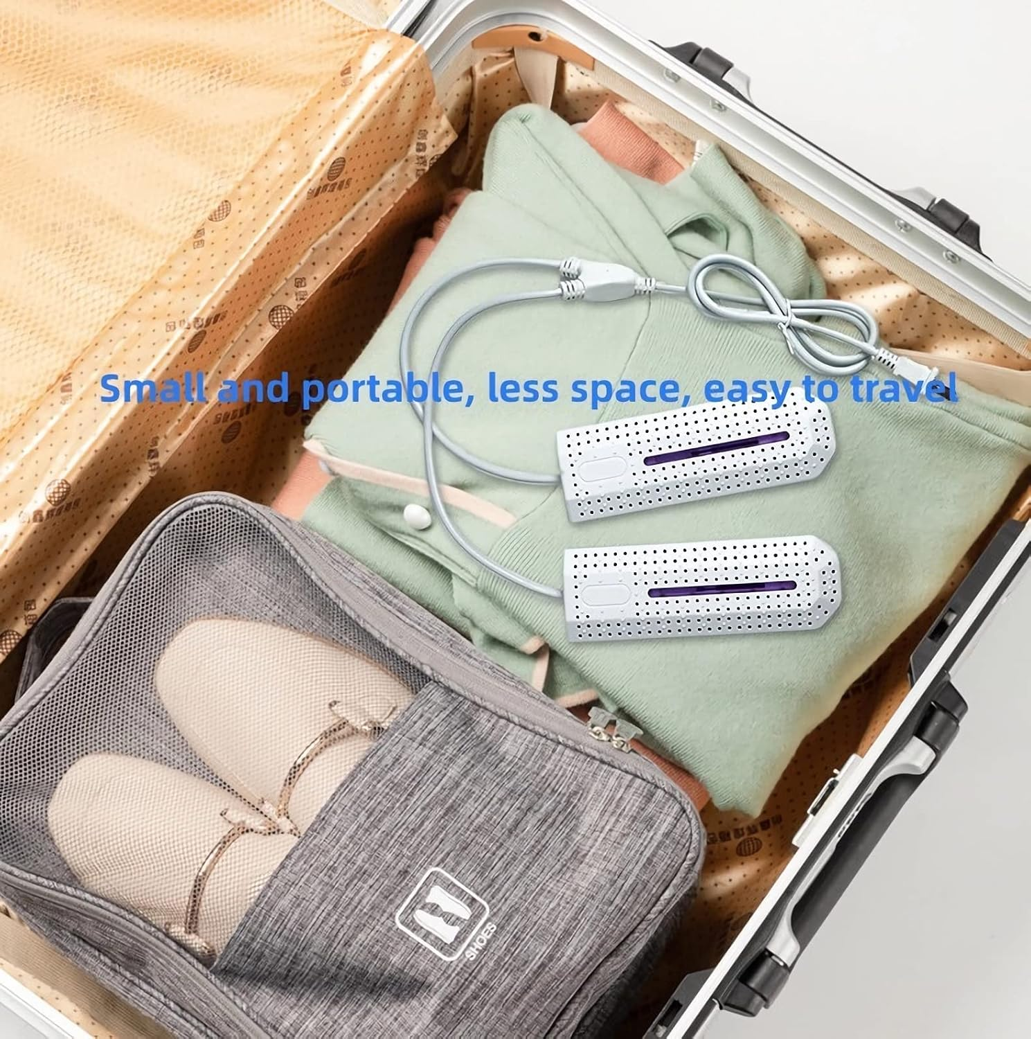 Shoe Dryer-Portable, Three Speed Timing, Intelligent Constant Heat, Violet Sterilization, Heating Deodorization, Flame Retardant Material Safety and Environmental Protection,Usb Ports image number 3