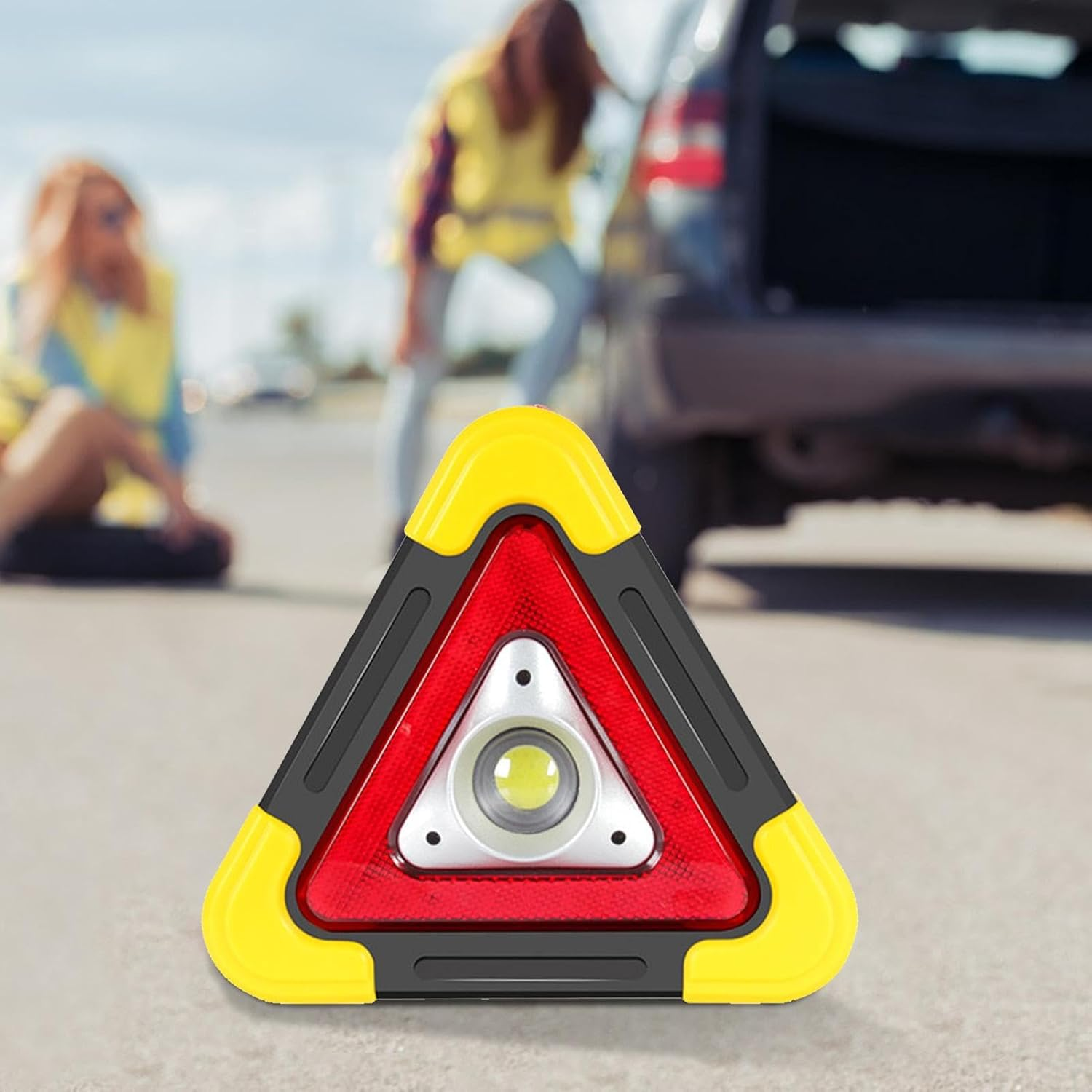 LED Triangle Lights,Multifunctional Solar Car Warning Triangles - Portable Safety Triangle with 4 Modes, Warning Light for Trucks, Vehicles, Accident Repairing, Hazard image number 5