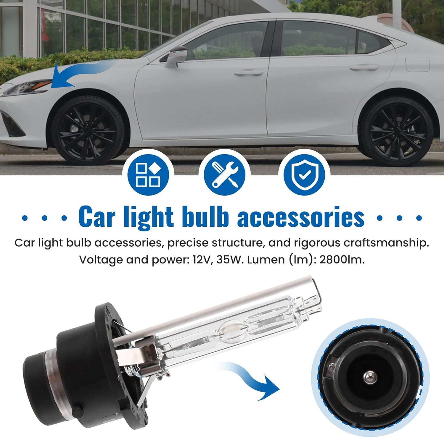 New D4S Bulbs HID Headlight 6000K for for 90981-20013 image number 2