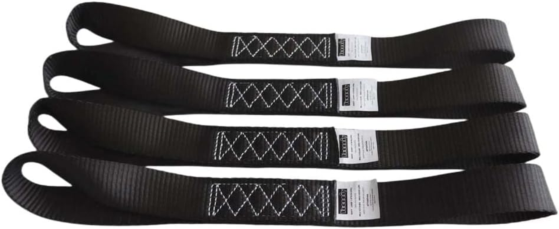 Soft Loop Tie down Straps (4PK) Black Breaking Strength 10,000 LBS Heavy Duty 1.5 Inch X 18 Inch Motorcycle Soft Tie Downs for UTV, ATV, Bicycle and Railer - Black image number 3
