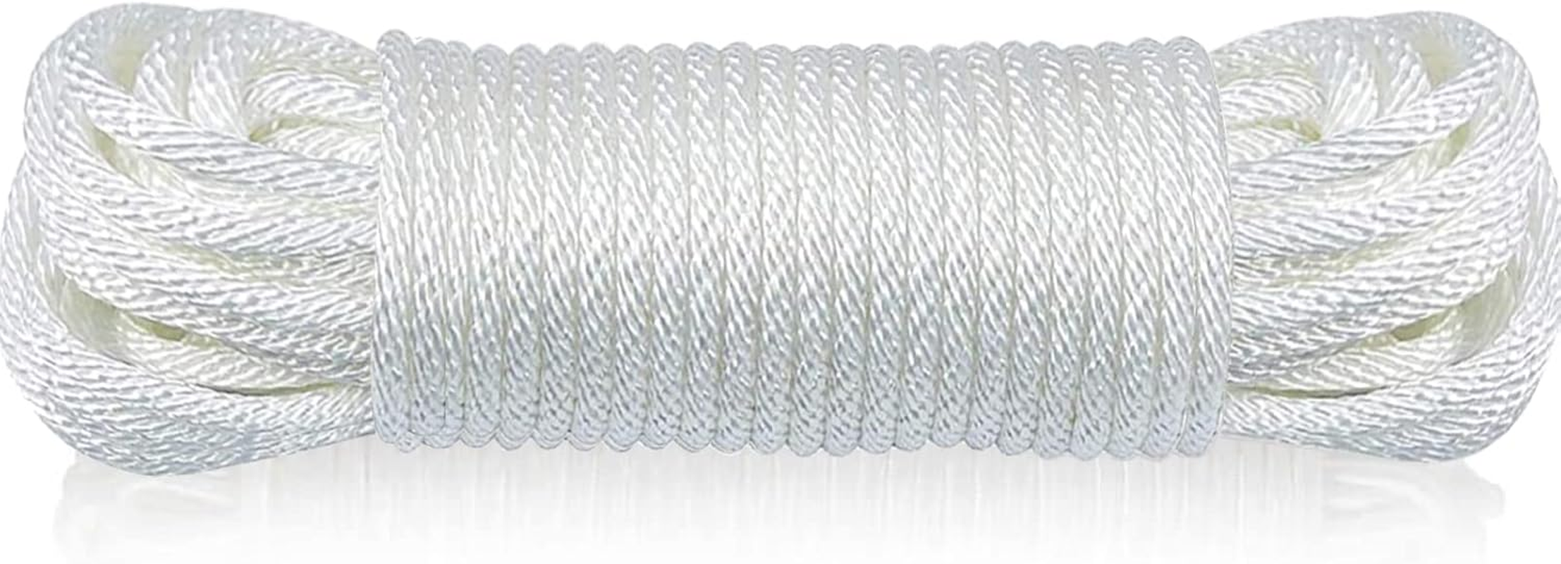 Huouo 1/4" Flagpole Rope - Solid Braid Polyester Flag Halyard Line Designed for Flag Pole (50 Feet) image number 1