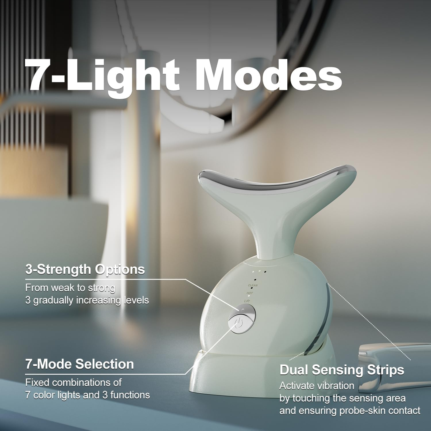 Siaca Red Light Therapy for Face, 7 in 1 Neck and Face Massager Tool, Light Therapy Anti-Aging Portable Facial Massager, Lymphatic Drainage Massager for Skin Tightening, Face Lift, Face Sculpting Tool image number 5