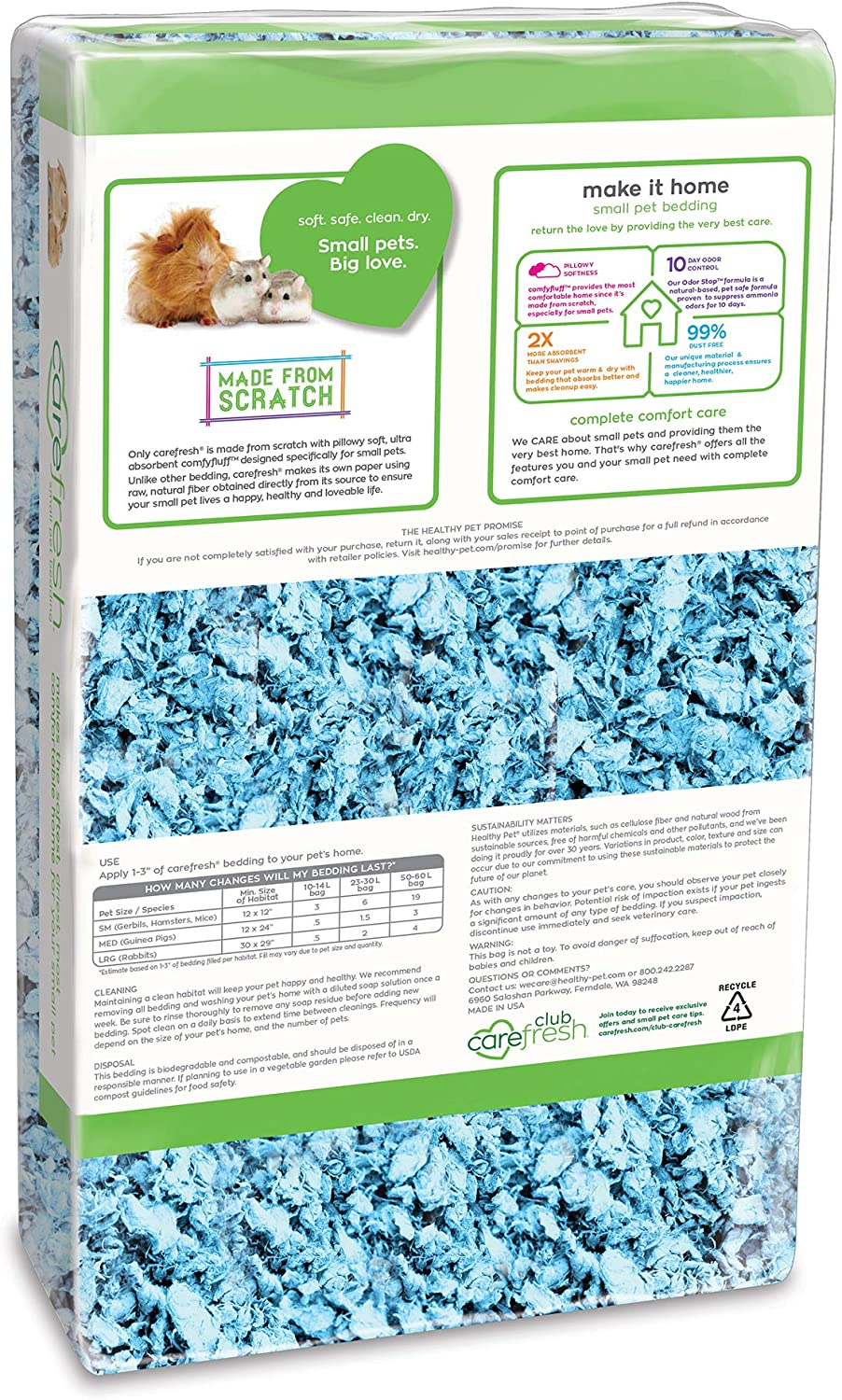 Carefresh Natural Paper Small Animal Bedding 23 Litre, Blue image number 2