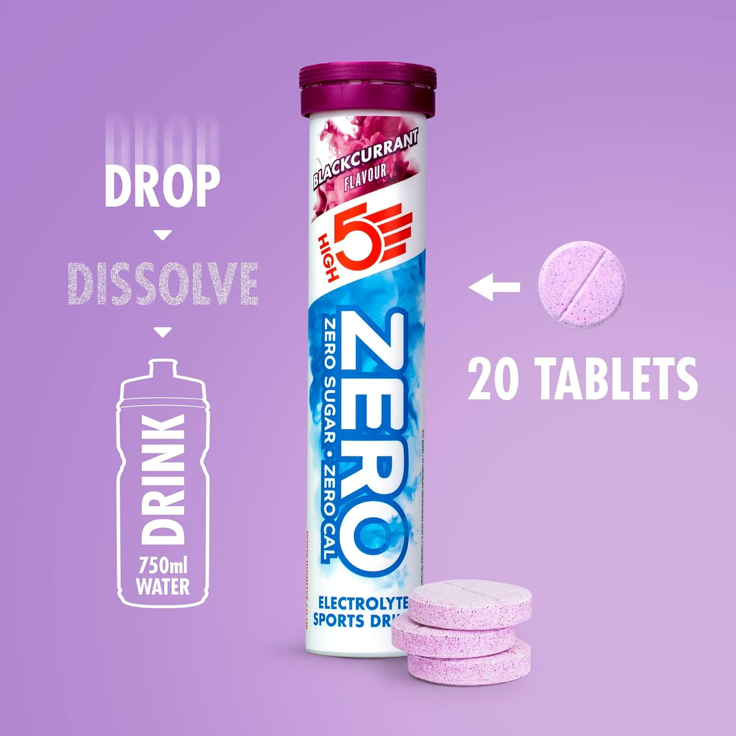 HIGH5 Zero 8X20 Tabs Blackcurrant image number 4