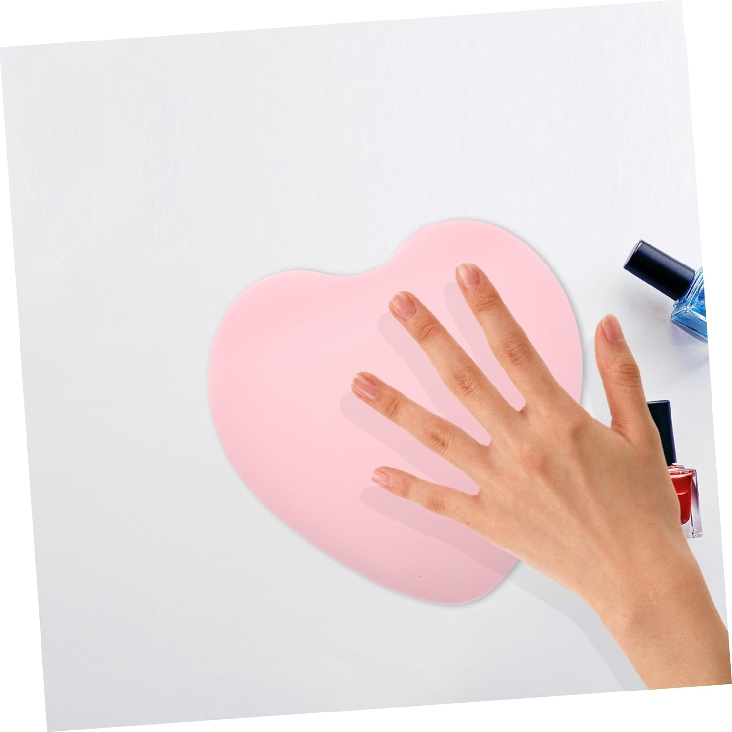 Healvian Manicure Hand Pillow Heart Shaped Nail Arm Rest Soft Nail Mat Beauty Salon Hand Rest Pillow Portable image number 4