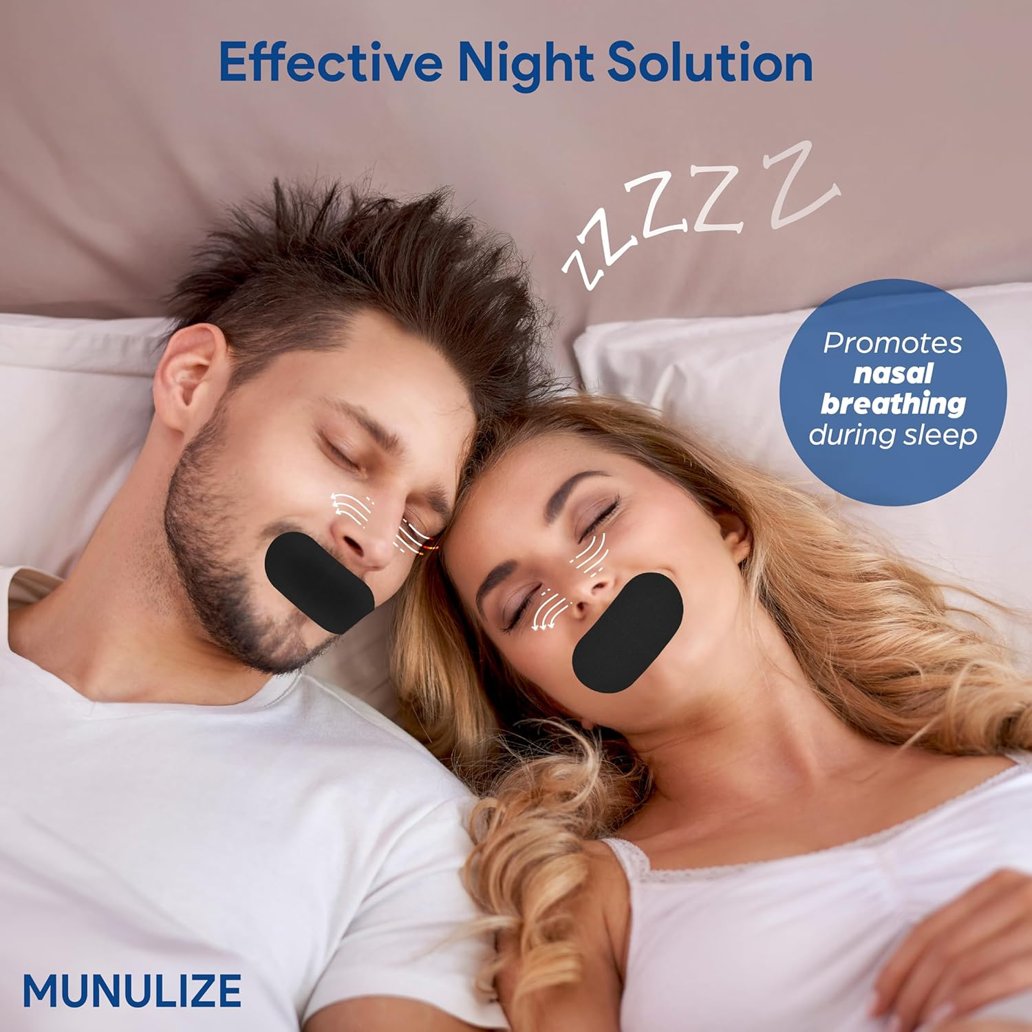 Mouth Tape for Sleeping | Hypoallergenic anti Snoring Sleep Strips | Premium Latex-Free Breathable Design | 30 Nights Supply Sleep Strips image number 1