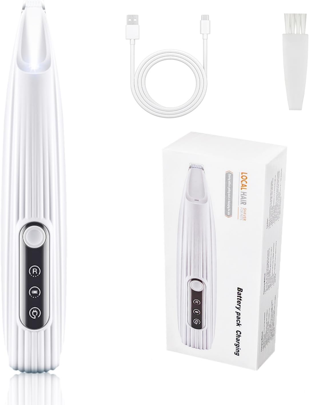 SZMDLX Dog Paw Trimmer with LED Light, 9Mm Blade, Low Noise, Rechargeable Pet Clipper for Dogs, Cats, Rabbits, Grooming for Paws, Ears, Face, Rump image number 1