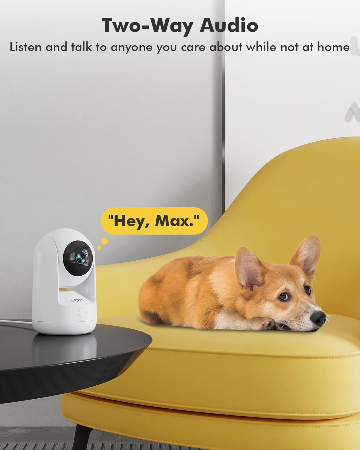 Dzees Pet Camera Indoor Security Camera No Subscription, 2K 360&deg; Wifi Camera, Wired Dog Pet Camera with Phone App, Magicpix Night Vision, Calls, 2-Way Audio, 24/7, Motion Tracking, Privacy, 2.4Ghz image number 5