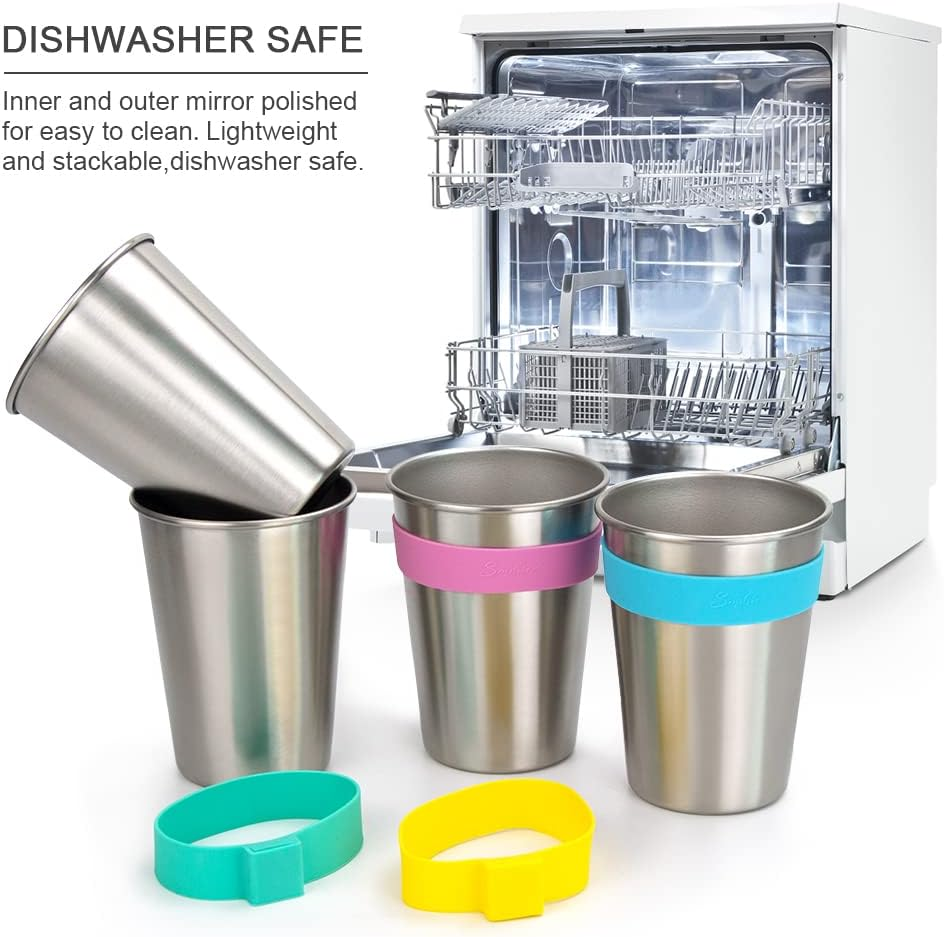 SOPHICO Magnetic Hanging Cups for Toddlers Kids and Adults, Hanging Cup on Fridge or Watercooler, for Independent Drinkers (Mix-12Oz, Stainless Steel) image number 4