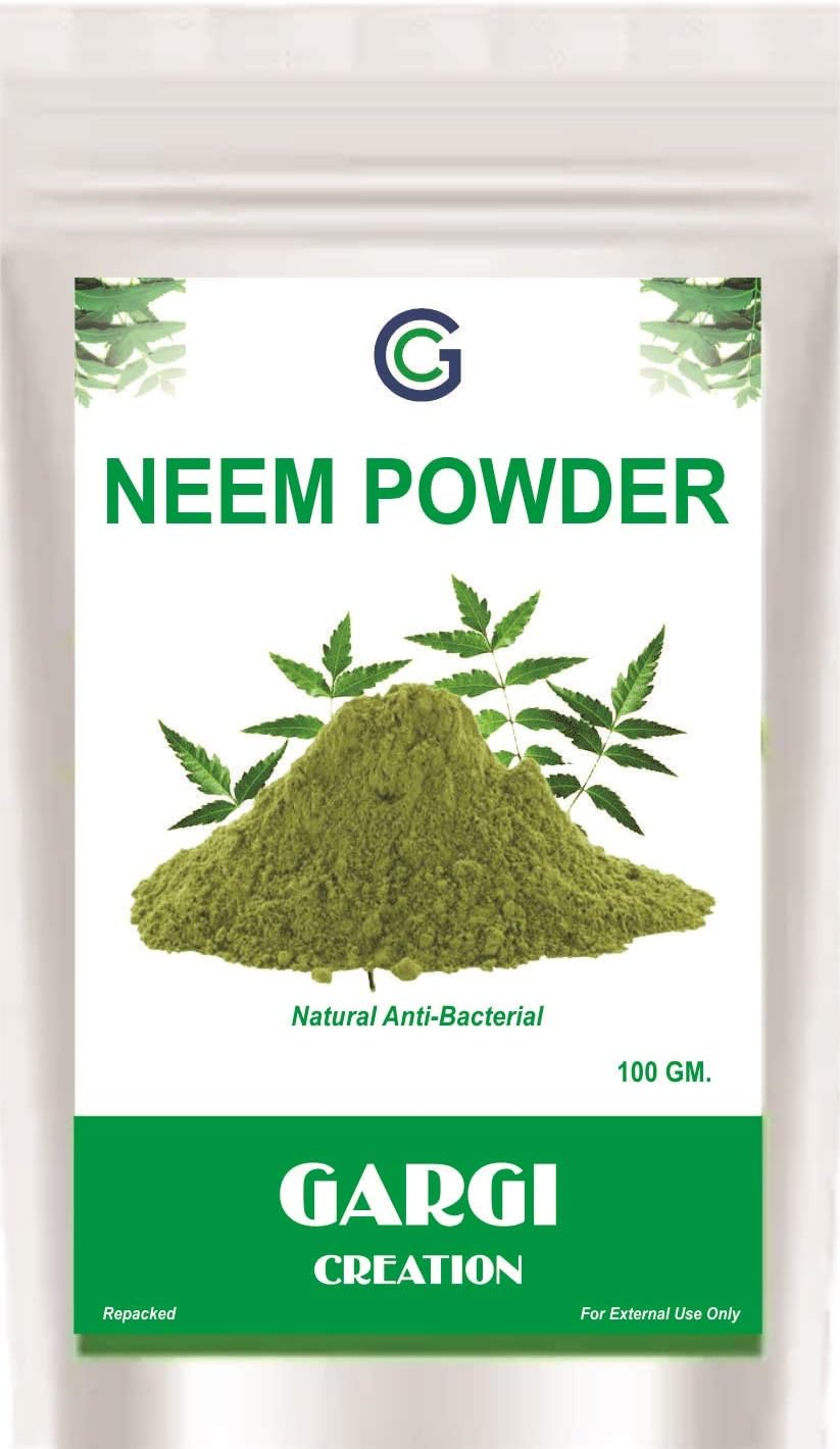 GARGI CREATION NEEM POWDER PURE and NATURAL for SKIN and HAIR CARE PACK of 100 GRAMS.