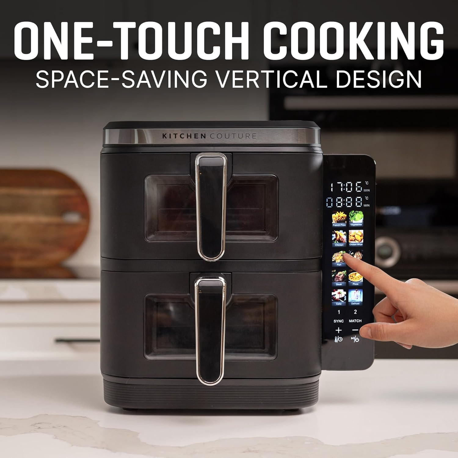 Kitchen Couture 11L Clear View Vertex Dual Draw Air Fryer image number 6