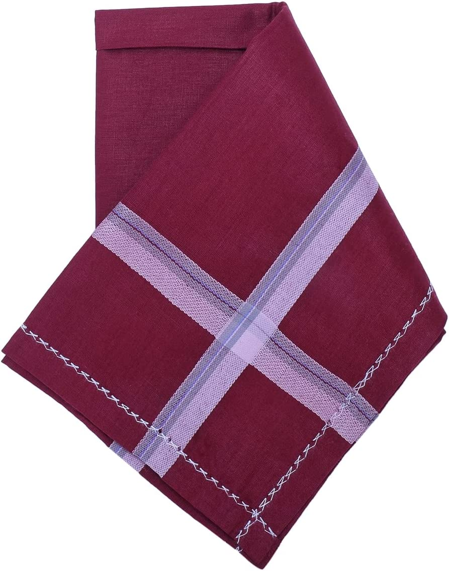 Royal Mart Premium Men'S Handkerchief with Colored Stripes - Elevate Your Style for Any Occasion (Pack of 3, Dark) image number 3