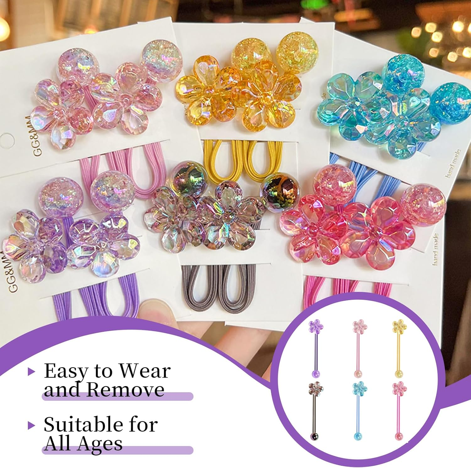 Ruzister 12 Colourful Camellia Hair Rings Scrunchies Small Children'S Hair Accessories