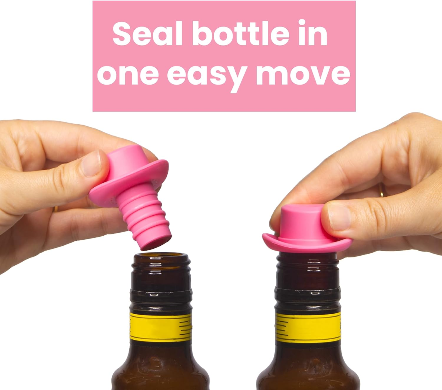 Champagne Stopper - Wine Stopper - 1Pcs - Pink Cowboy Hat - Kitchen Tools & Gadgets - Hens Party Decoration - Bachelorette Party Decorations - Food Grade Silicone - Reusable Airtight Seal - Fun Gift image number 6