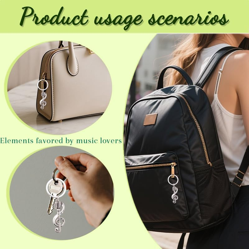 Music Note Keychain Gifts Musician Music Lovers Teachers Birthday Appreciation Gifts for Musicians Singers Christmas Retirement Gift Singer Friends Musical Note Key Ring