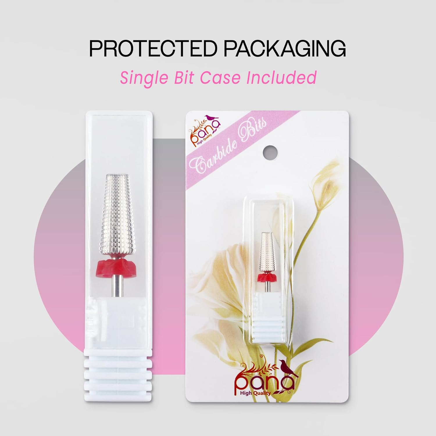 PANA Nail Carbide 5 in 1 Bit - Two Way Rotate Use for Both Left and Right Handed - Fast Remove Acrylic or Hard Gel - 3/32" Shank - Manicure, Nail Art, Drill Machine (Fine - F, Silver) image number 2