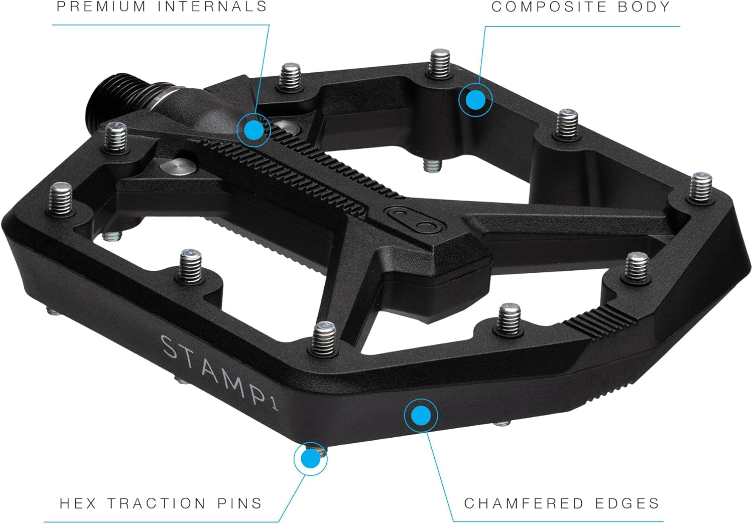 Crankbrothers Stamp Flat BMX/MTB Bike Pedal - Platform Bicycle Pedal, Minimal Profile, Adjustable Grip image number 7