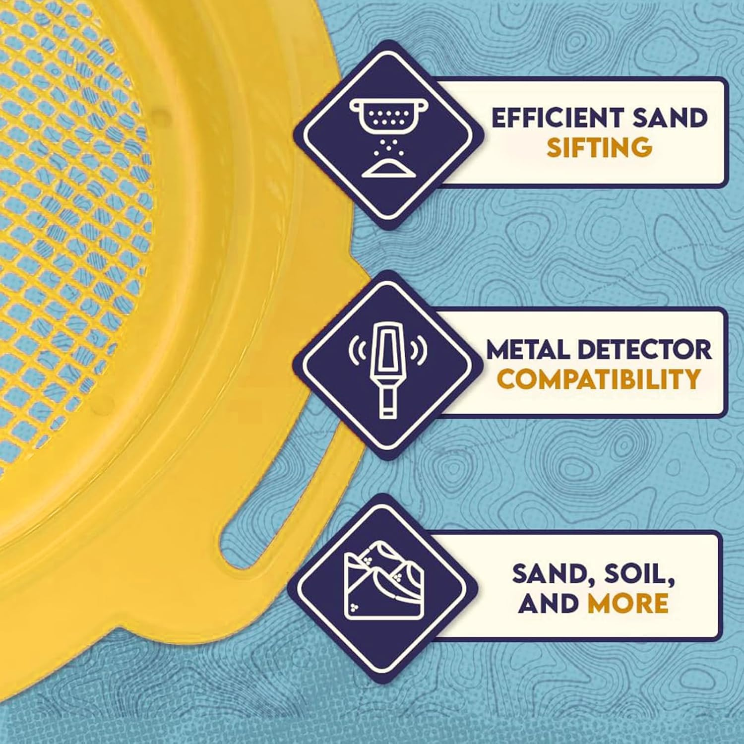 Zalizr 4 Pcs Screening Pan, 22 CM/8.7" Plastic Mining Screen, Portable Gold Panning Pan for Filtering Sand, Dirt, and Gravel, Sifting and Gold Extraction Tools image number 2