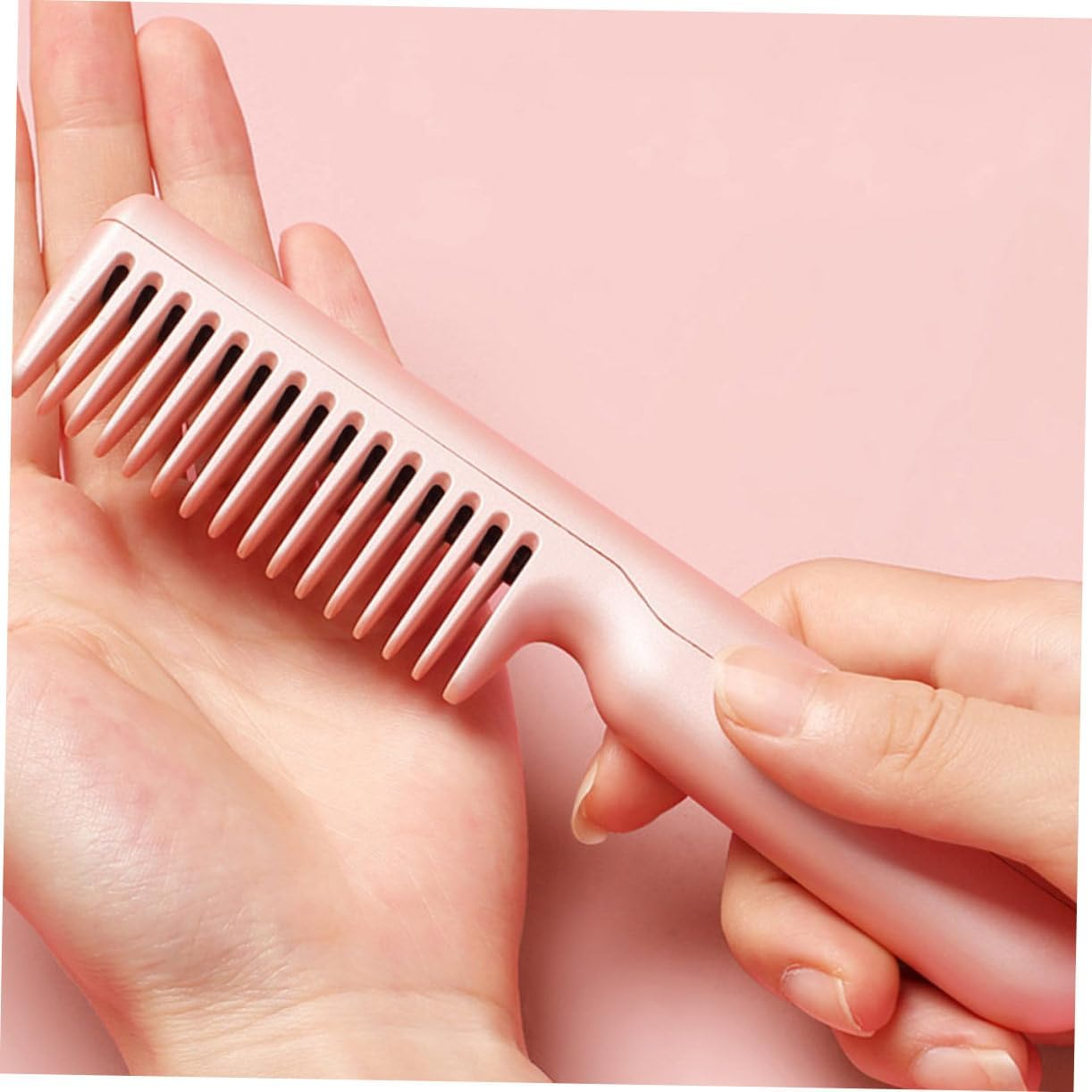 Baluue 1 Set Useful Hair Straightener Brush Hair Straightening Brush Hot Comb (Pink) image number 5