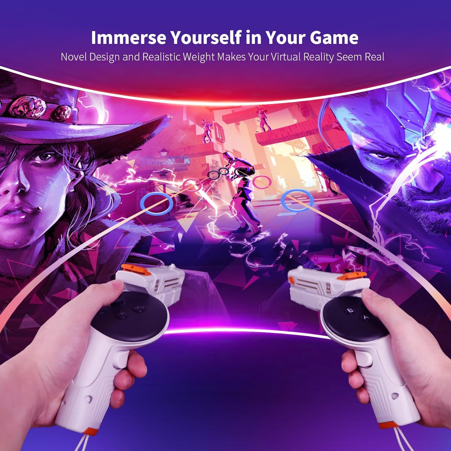 AMVR VR G-Un Stock Attachment Compatible with Quest 3S/Quest 3 Accessories, Weighted P-Istoi Grip Enhance FPS Game Experience Holding Feel, VR Accessories for anti Slip Handle Shell Cover Protector image number 1