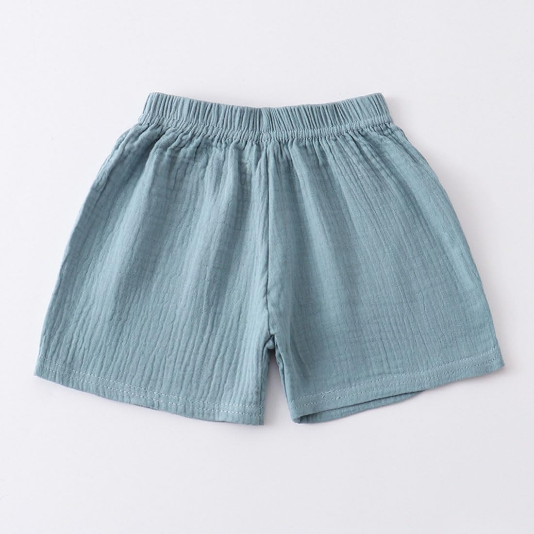 Elaowoho Baby Toddler Boys Shorts Cotton Linen Summer Loose Shorts 3 Pack Elastic Waist Solid Jogger Short Pants image number 4