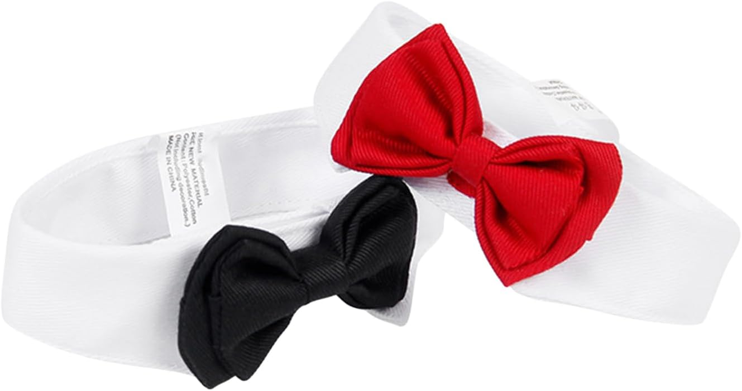 XUNQUCOM Pet Bow Tie Collar for Cats & Dogs (Black-L)