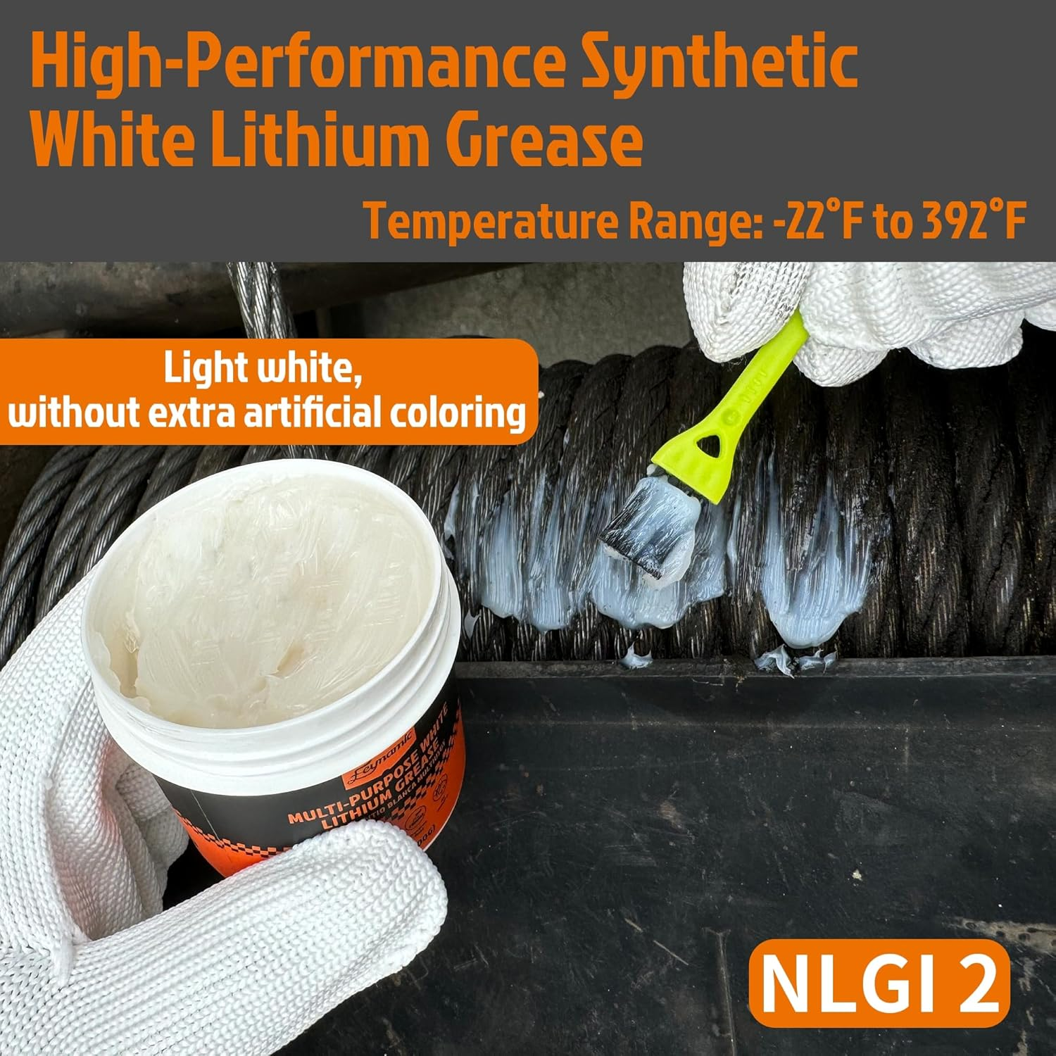 Multi Purpose White Lithium Grease 3.52 Oz for Automotive Brake Calipers Door Hinges Bike Bearings Tracks High Temp Heavy Duty NLGI 2 Lubricant Protects against Rust and Corrosion (100G)